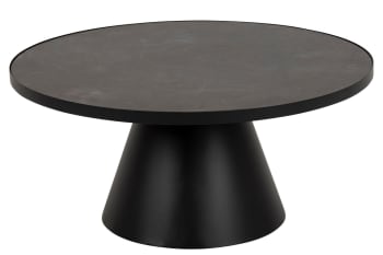 Girolle - Table basse ronde en céramique et métal D85