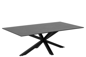 Chipre - Table basse rectangulaire en céramique et métal L130