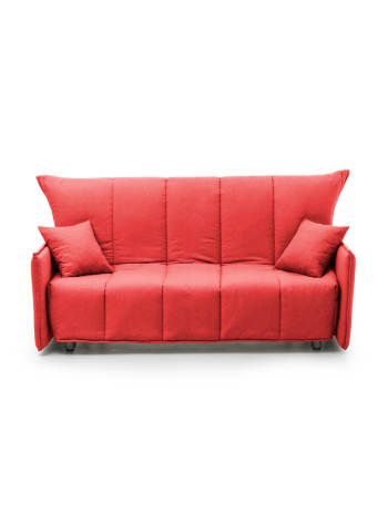 Alisee - 2-Sitzer-Schlafsofa aus rotem Stoff