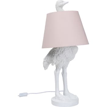 Animal ostrich - Lampada da terra moderna in resina bianca 67x30x30cm