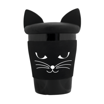TROPHY MUG - Tazza con coperchio  - Chat noir - silicone - 10 x 9 x 14 cm