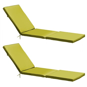 Picchu - Set di 2 cuscini per lettino da sole verde 186 x 53 x 5 cm