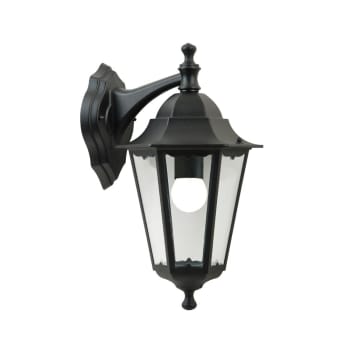 CARDIFF - Applique d'extérieur vintage noire et verre avec forme de lanterne