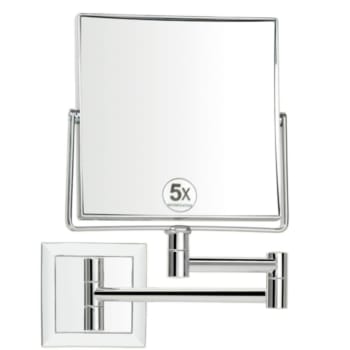 Miroir grossissant double face carrée (x5) sur bras extensible