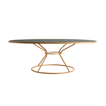 ZEITZ - Table Basse en Fer Doré 120x60x40 cm