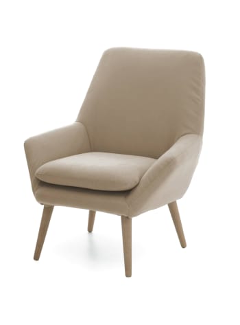 Annarita - Design-Sessel aus beigem Stoff