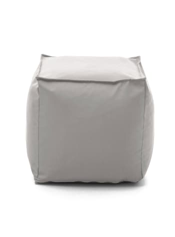 Annalaura - Pouf en tissu blanc