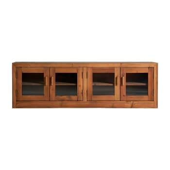 MENS - Mueble tv de madera de pino en color marrón de 160x35x55cm