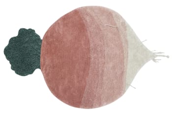 OLIETCAROL - Tapis coton enfant Radis rose 100x150cm