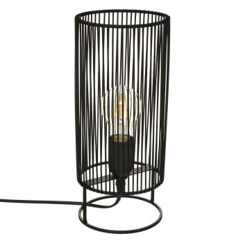 NORA - Lampe à poser au style industriel métal noir H30cm