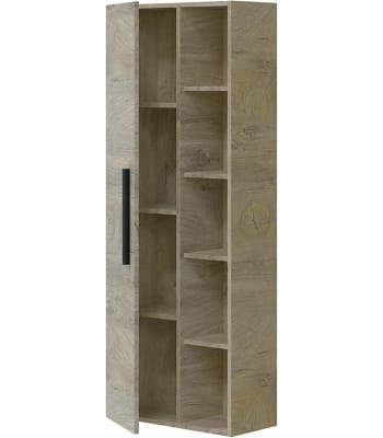 ATENEA - Columna de baño con 1 puerta y 7 estantes roble alaska