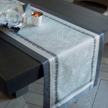 Galerie des glaces argent - Chemin de table antitache déperlant coton & autres fibres gris 52X180