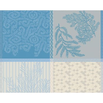 Mille oceans ecume - Set  pur coton bleu 40X50