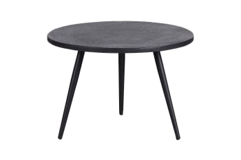 Suze - Lot de 2 tables d'appoint en bois et métal noir