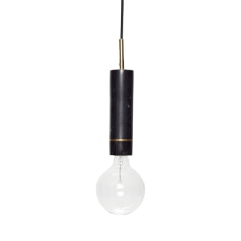 Elegant - Lampe en marbre noir et laiton