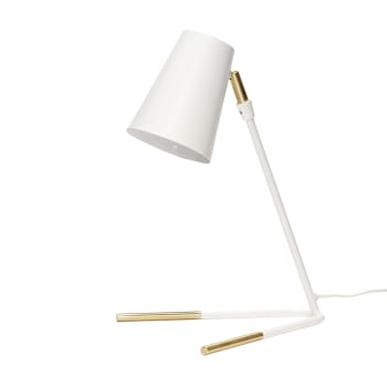 Slant - Lampe de table en laiton et fer blanc et laiton