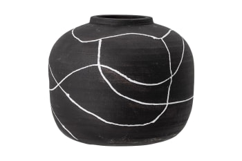 Niza - Vase à décorer en terre cuite noir H16.50cm