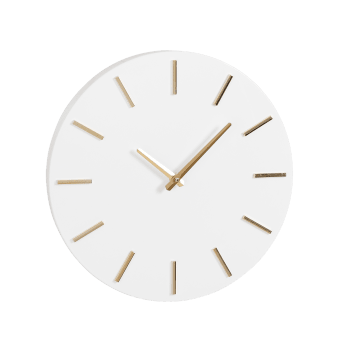 Orologio in legno di paulonia beige e metallo nero 36x35 cm KAMINA