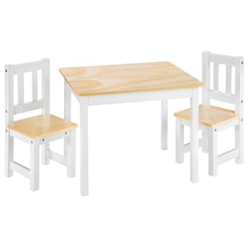 Petite table 2 chaises enfant bois fsc scandi Couleur blanc Zeller Present