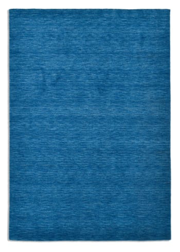 HOLI - Tapis salon - tissé main - 100% laine naturelle - bleu 190x290 cm