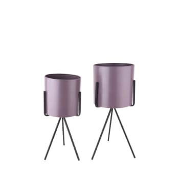 PEDESTAL - Duo de Cache-pot violet