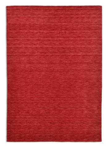 HOLI - Tapis salon - tissé main - 100% laine naturelle - rouge 060x090 cm