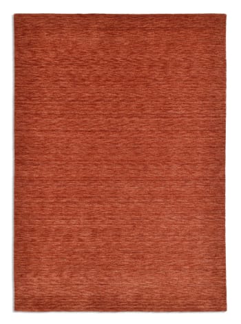 HOLI - Tapis salon - tissé main - 100% laine - terracotta 250x350 cm