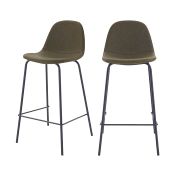 Henrik - Set aus 2 Stuhl für Mittelinsel khaki, 65 cm