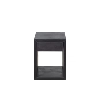 HUGO - Table de chevet avec tiroir en hêtre noir petit