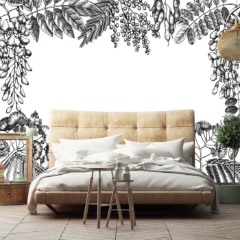Papier peint panoramique gravure mimosa 270x390cm