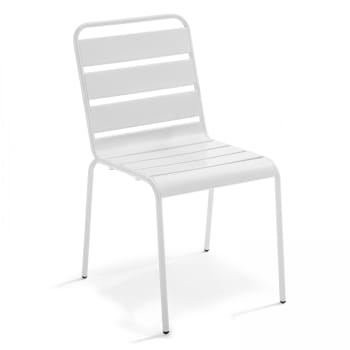 Palavas - Metallstuhl im industriellen Stil Weiß