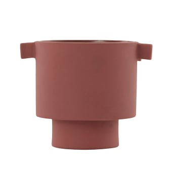 Inka - Pot rouge en grès Ø10,5xH10,5cm