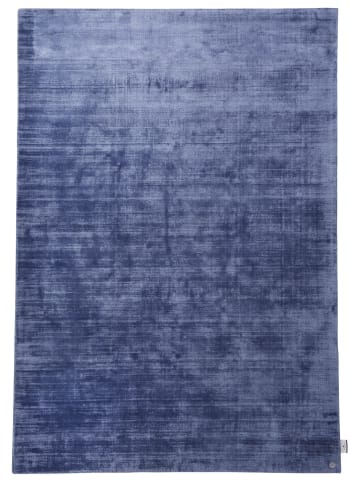 SHINE - Tappeto tessuto a mano in viscosa - blu - 65x135 cm