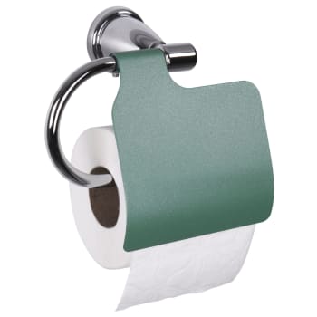 Brosse WC avec support et Dérouleur Papier toilette en Inox et métal chrome  base demi lune - Accessoires de WC - Décomania