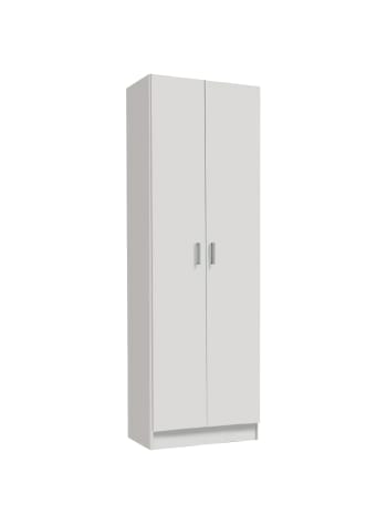 Salem - Armadio multiuso 2 ante effetto legno bianco 59x37h180 cm