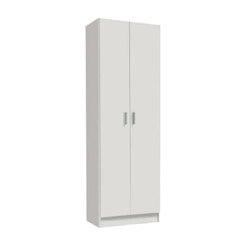 Armadietto Bianco 38x60x105cm - Con 2 Ante E Cassetto, Legno, Multiuso