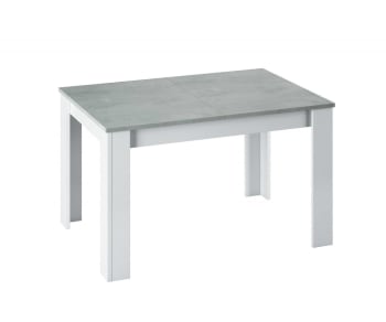 Midland - Tavolo allungabile effetto legno cemento, bianco 190x90h78 cm