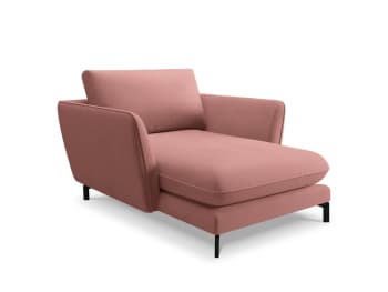 PODIUM - Chaise longue de terciopelo rosa