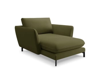 PODIUM - Chaise longue in velluto verde