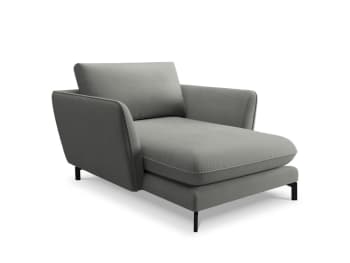 PODIUM - Chaise longue in velluto grigio