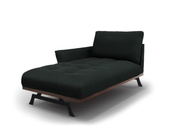 Olivier - Chaise longue sinistra in tessuto strutturato nero