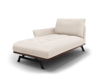 Olivier - Chaiselongue links aus strukturiertem Stoff leichtes beige