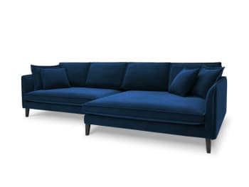 PROVENCE - Canapé d'angle 4 places en velours bleu roi