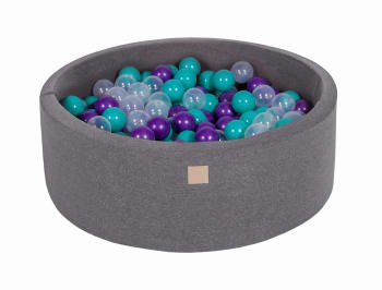 Piscina gris oscuro bolas turquesas y violetas Al. 30 cm