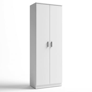 BILBAO - Mueble zapatero alto 2 puertas color blanco, 55 cm x 35 cm x 100 cm