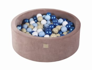 Acquista KiddyMoon vasca per palline morbide quadrata 120x30 cm/300 palline  Palline 7 cm / 2,75 pollici per bambini, grigio  scuro:giallo-verde-blu-rosso-arancio
