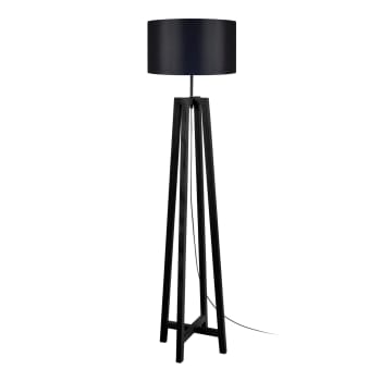 KALMAR - Lámpara de pie madera negro