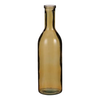 Rioja - Vase bouteille en verre recyclé ocre H50