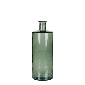 Guan - Vase bouteille en verre recyclé vert H40