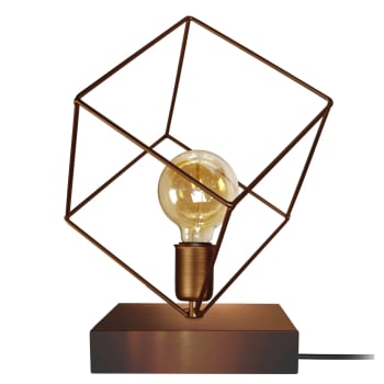 SQUARE - Lampe a poser métal bronze